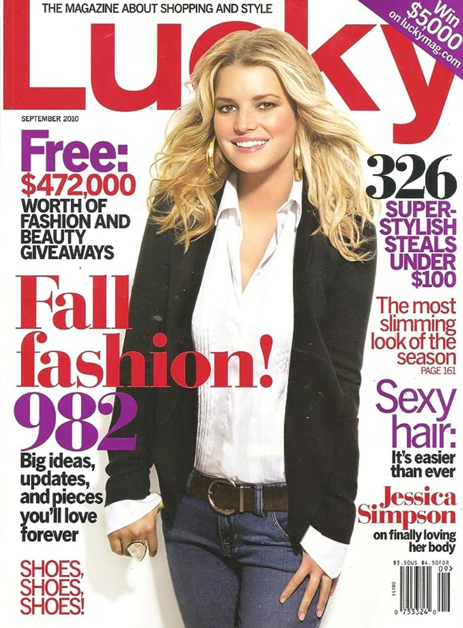 lucky magazine Jessica Simpson cover